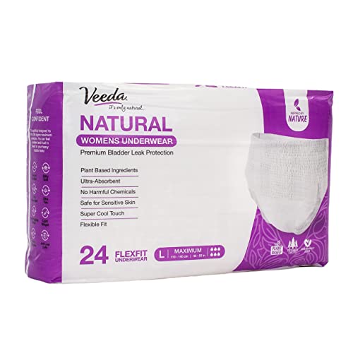 Veeda Natural Premium Incontinence Underwear for Women, Maximum