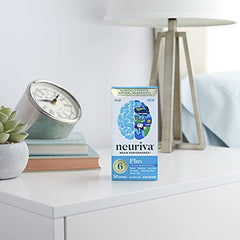 NEURIVA Plus Brain Supplement For Memory, Focus & Concentration + Cognative Function with Vitamins B6 & B12 and Clinically Tested Nootropics Phosphatidylserine and Neurofactor, 30ct Capsules