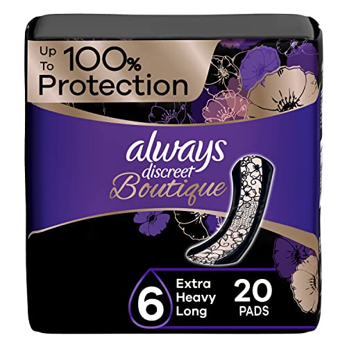 Always Discreet, Incontinence & Postpartum Pads For Women, Size 7 Drops,  Ultimate Extra Absorbency, 42 Count