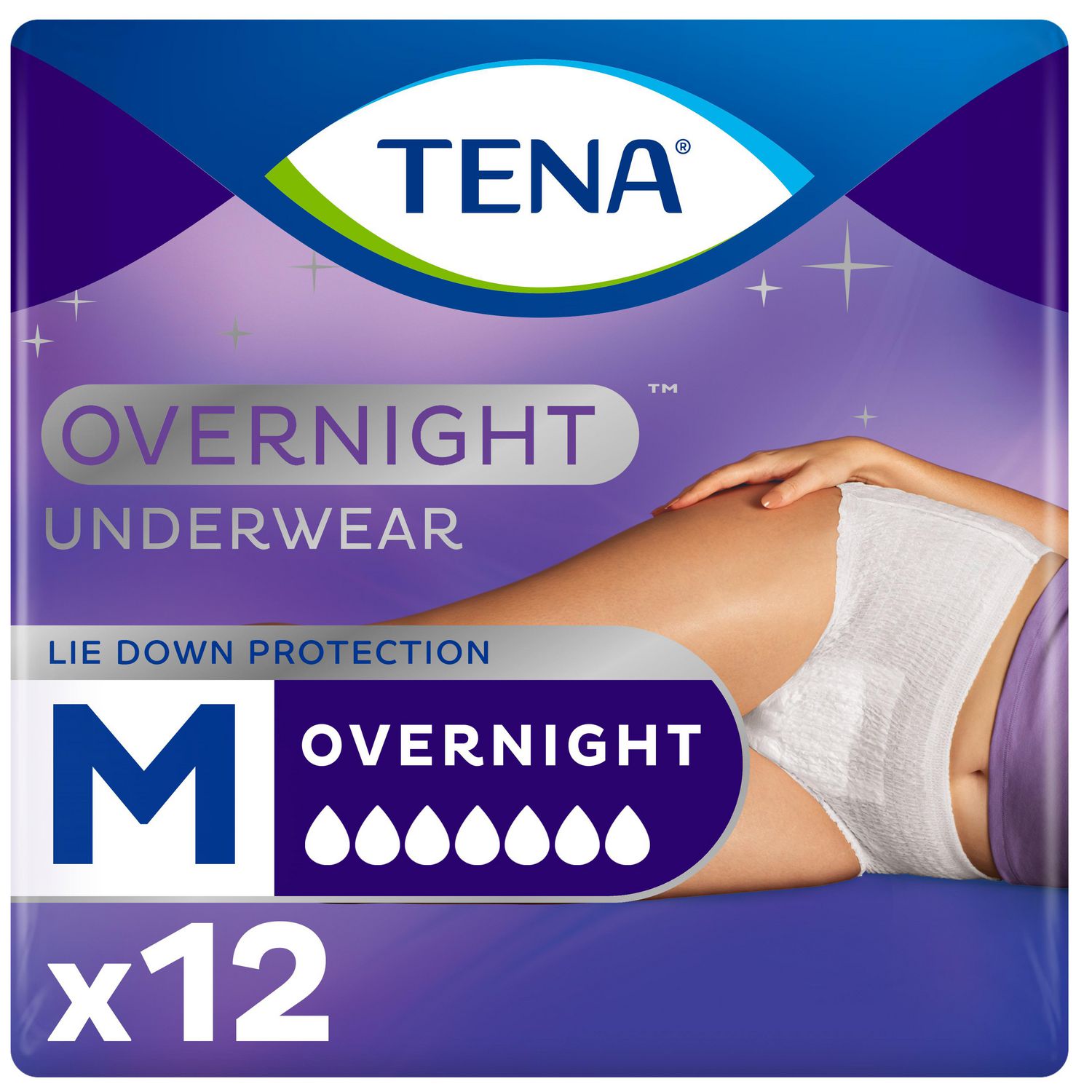 TENA Incontinence Underwear, Overnight Protection, Medium, 12 Count – Zecoya