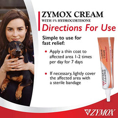 Zymox Veterinarian Strength Topical Cream with 1% Hydrocortisone for Dogs and Cats, 1oz