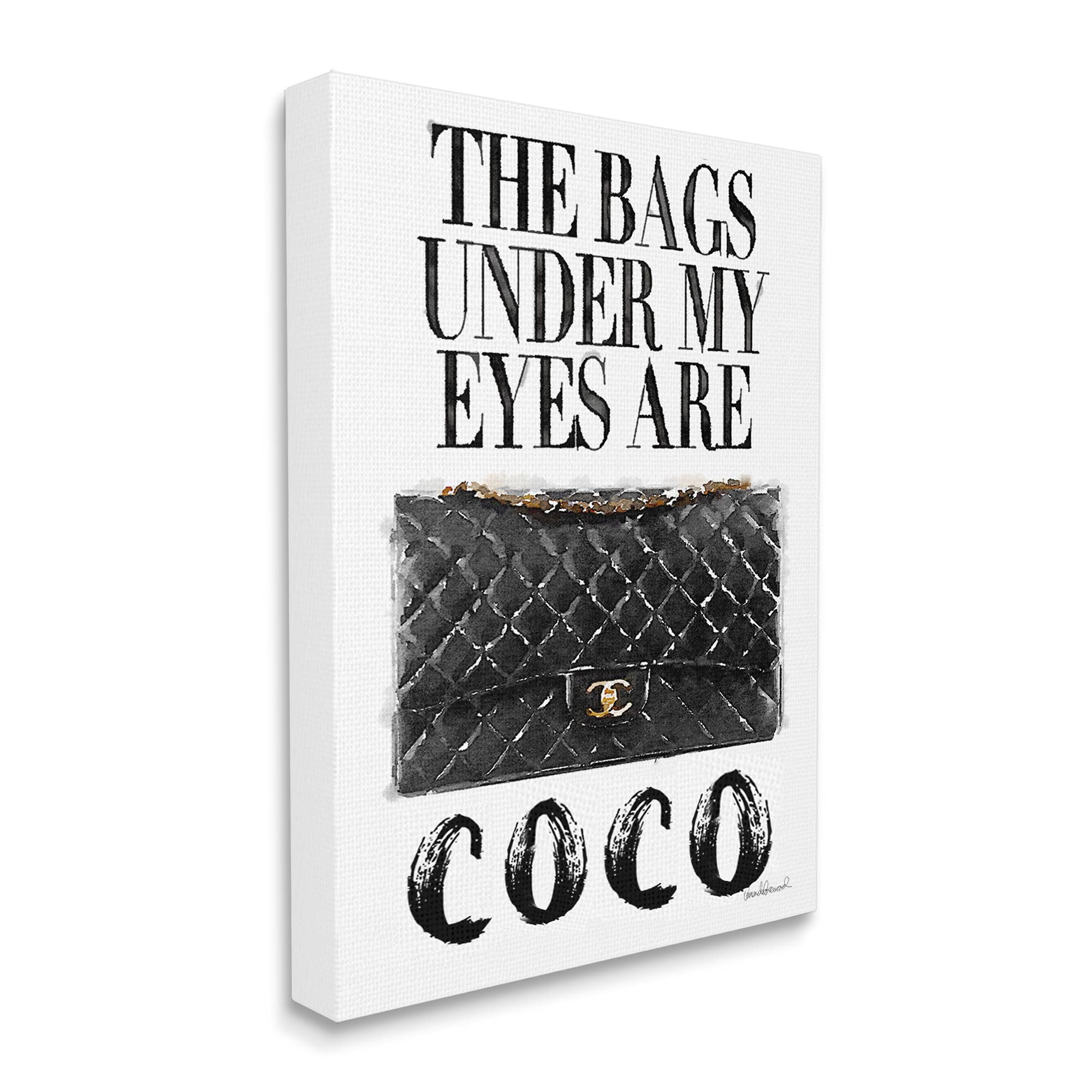 Stupell Industries Glam Bags Under My Eyes Black Bag Oversized