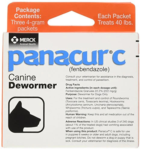 Panacur C Canine Dewormer (Fenbendazole) 4 Gram: The Ultimate Solution for Dog Deworming