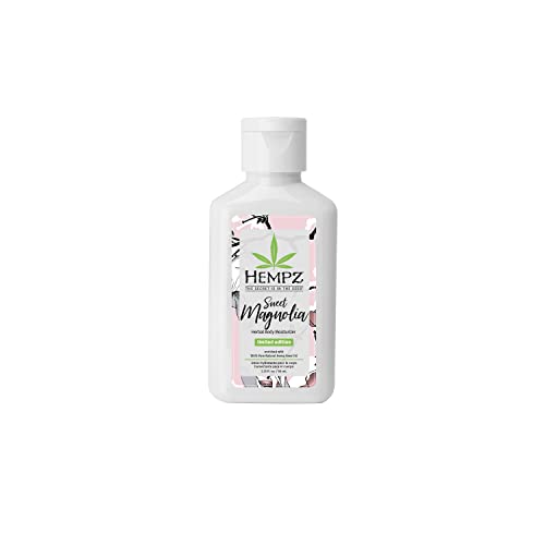 HEMPZ Body Lotion - Sweet Magnolia Limited Edition Mini Daily Moisturizing Cream, Shea Butter, Aloe Hand Cream - Skin Care Products, Hemp Seed Oil - Travel Size 2.25 Fl Oz