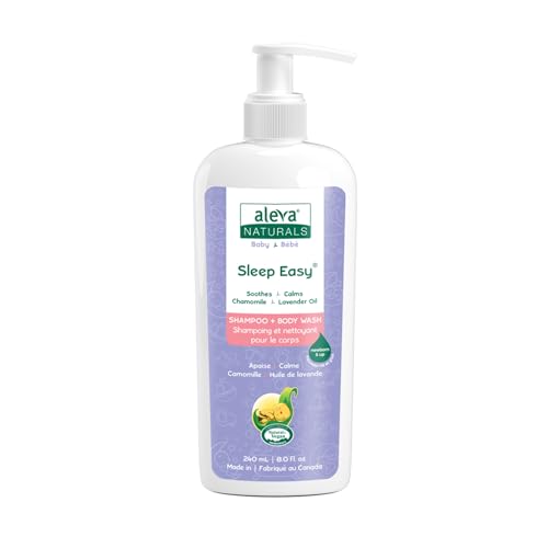 Aleva Naturals Sleep Easy Hair and Body Wash for Babies & Toddlers, Gentle on Eyes, Lavender, 8 Fl Oz