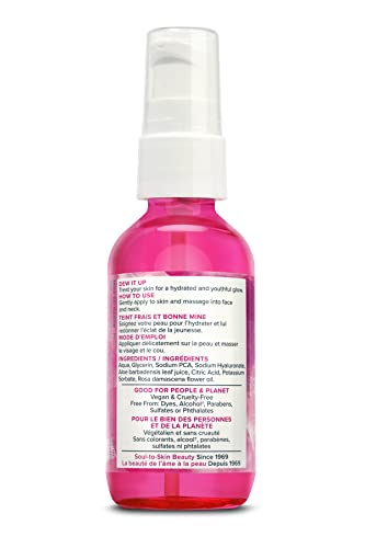 Heritage Store - Rosewater Serum | 1% Hyaluronic Acid | Vegan & Cruelty Free | Dry to Combination Skin Type | 59ml