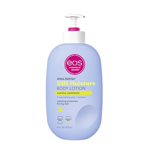 eos Shea Better Body Lotion - 24-Hour Moisture Skin Care, Lightweight & Non-Greasy, Made with Natural Shea, Vegan, 16 fl oz