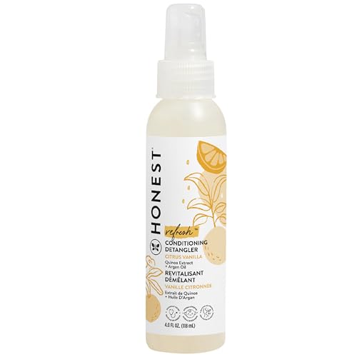 The Honest Company Conditioning Hair Detangler | Leave-in Conditioner + Fortifying Spray | Tear-free, Cruelty-Free, Hypoallergenic | Citrus Vanilla Refresh, 4 fl oz