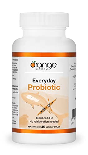 Orange Naturals - Everyday Probiotic Supplement - 45 Caps - For Men & Women - 14 Billion CFU Multistrain - Probiotic for Digestive Health, Gastrointestinal Relief, Gut Flora Intestina l- Natural Shelf-Stable