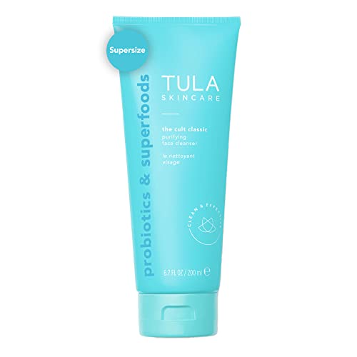 TULA Skin Care Cult Classic Purifying Face Cleanser - Supersize, Gentle and Effective Face Wash, Makeup Remover, Nourishing and Hydrating, 6.7 oz.