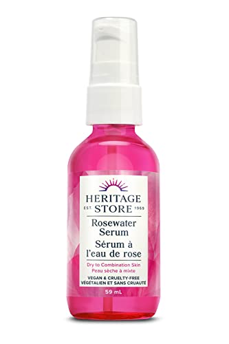 Heritage Store - Rosewater Serum | 1% Hyaluronic Acid | Vegan & Cruelty Free | Dry to Combination Skin Type | 59ml