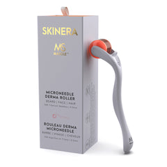 Skinera Derma Microneedling Roller (High End) - 0.5mm Titanium Needles - 540 Needles - For Men and Women - Beard Roller Face Roller (Matte Grey)