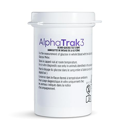 AlphaTrak3 Pet Blood Glucose Testing Strips 50 Count for Cats & Dogs