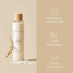 [I'm From] Rice Toner, 5.07 fl oz | Milky Toner for Glowing Skin, 77.78% Rice Extract from Korea, Glow Essence with Niacinamide, Hydrating for Dry Skin, Alcohol-Free, Fragrance-Free, Glass skin