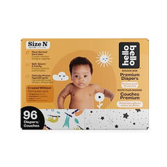 Hello Bello Disposable Diapers Size Newborn (0-10 lbs), Extra-Absorbent, Hypoallergenic, and Eco-Friendly Baby Diapers with Snug and Comfort Fit, 96 Count Club Pack (Design May Vary)