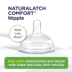 Playtex Baby Naturalatch Most like Mom Silicone Baby Bottle Nipples, Fast Flow, Pack of 2 Nipples (Compatible with all Playtex Baby Bottles)