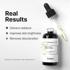 COSRX Pure Vitamin C 23% Serum with Vitamin E & Hyaluronic Acid, Brightening & Hydrating Facial Serum for Fine Lines, Uneven Skin Tone & Dull Skin, 0.7oz/20g, Korean Skincare