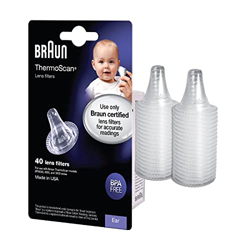 Braun LF40CA ThermoScan Lens Filters for Braun Ear Thermometer, Disposable Covers (40 Count)