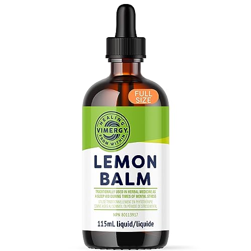 Vimergy Lemon Balm Extract, 115 Servings – Traditionally used in herbal medicine as a sleep aid during times of mental stress– Alcohol-Free – Gluten Free, Non-GMO, Kosher, Vegan & Paleo (115 ml)