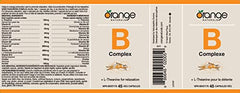 Orange Naturals - Vitamin B-Complex with L-Theanine - 45 v-caps - Coenzyme B Complex Vitamins Supplements - B Complex - Mental Health, Energy Boost, Relaxation and Sleep - B Complex Capsules