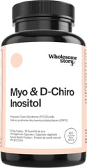 Myo-Inositol & D-Chiro Inositol Powder Capsule | Restore Ovarian Function and Promote Glucose Metabolism in Women with PCOS | 30-Day Supply | 120 Inositol PCOS Supplements for Women Caps