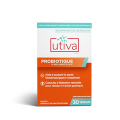 Utiva Probiotic – Urinary Tract and Gut Health Supplement – 12 Billion CFU Lactobacillus & Bifidobacterium Probiotic for Men and Women, 30 Delayed Release Vegi Capsules