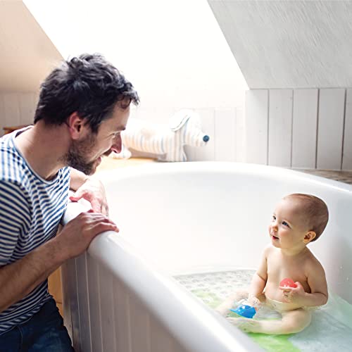 Baby Works Total Tub Bath Mat - Extra-Long 100cm x 40cm (39.4" x 15.7"), Non-Slip, 200 Suction Cups for Maximum Safety - Clear