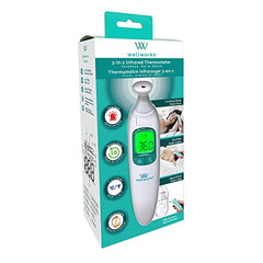 Wellworks 3-in-1 Infared Thermometer - Baby Thermometer for Ear, Forehead & Object Use - High Accuracy, Rapid Reading, with Memory Recall and Fever Alarm - Suitable for Ages Newborn and Up