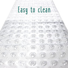 Baby Works Total Tub Bath Mat - Extra-Long 100cm x 40cm (39.4" x 15.7"), Non-Slip, 200 Suction Cups for Maximum Safety - Clear