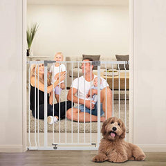 Dreambaby - Pressure Mounted Baby Gate, Auto Close Safety Gate, Fits 29.5-43.5" Wide, 36.5" Tall, Perfect for Babies and Pets - White