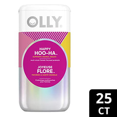 OLLY Supplement Capsules gluten free multi-strain female-focused probiotic supplement Happy HOO-HA supports vaginal health 25 capsules