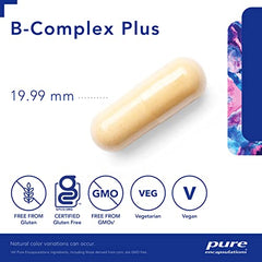 Pure Encapsulations B-Complex Plus - B Vitamins Supplement to Support Neurological Health, Cardiovascular Health & Energy Levels* - With Vitamin B12 & More - 120 Capsules