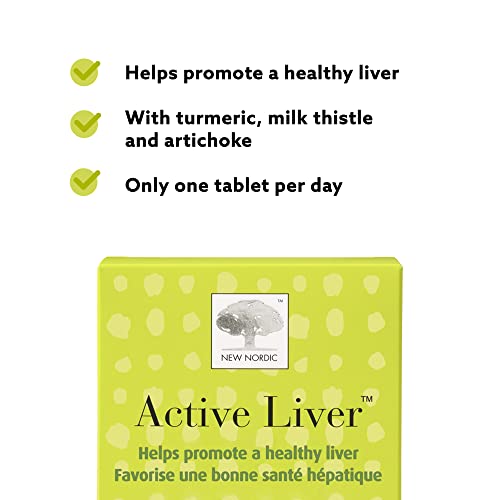 New Nordic Active Liver | Daily Liver Support Supplement | Milk Thistle, Artichoke & Turmeric | Swedish Made | 30 Count (Pack of 1)