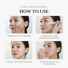 Medicube Collagen Overnight Wrapping Peel Off Facial Mask Pack - Elasticity & Hydration Care, Reduces Sagging & Dullness - Hydrolyzed Collagen For Glowing Skin - Korean Skin Care, 2.53 fl.oz