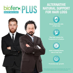 BioFen Plus for Men - with Biotin and Saw Palmetto, Biotin for Hair Growth, Hair Growth Supplement for Hair Loss, Hair Vitamins, Hair Care for Hair Regrowth for Men, 60 Caps