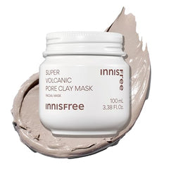 innisfree Super Volcanic Pore Clay Mask, Korean Pore Clearing Clay Mask with Volcanic Clusters and AHA