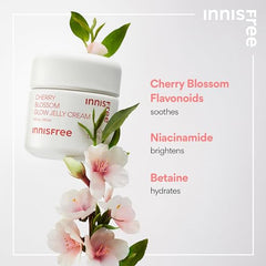 innisfree Cherry Blossom Glow Jelly Cream with Niacinamide for Smooth, Glowing Skin, Korean Skincare Hydrating Moisturizer