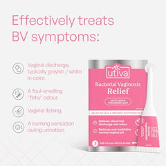 Utiva Bacterial Vaginosis Relief - 7-Prefilled Vaginal Applicators to Maintain Natural Acidity, Increase Vaginal Moisture & Ease Dryness