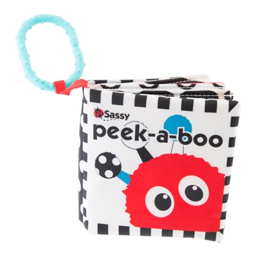 Sassy Peek-A-Boo Activity Book | Developmental Book for Babies with High Contrast and Crinkle Pages | for Ages Newborn and Up