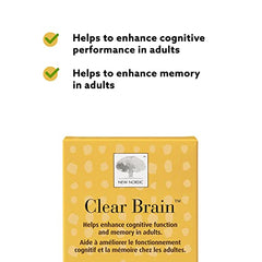 New Nordic Clear Brain Tablets | Cognitive Health and Memory Supplement | With Green Tea and Walnut | Swedish Made | 60 Count (Pack of 1)