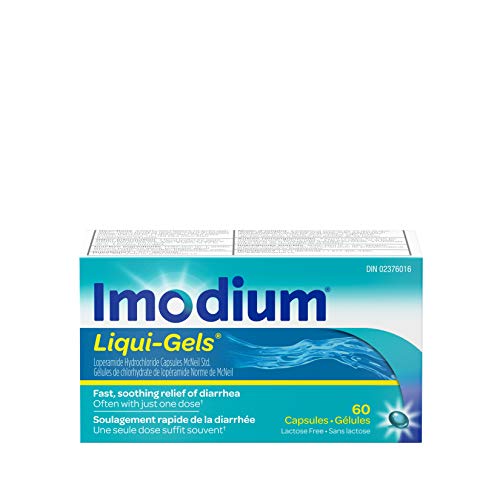 Imodium Liqui-Gels - Fast Relief of Diarrhea - Loperamide Hydrochloride - Antidiarrheal - 60 Liquid Capsules, 2mg