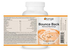 Orange Naturals - Bounce Back - 90 v-caps - Adrenal Recharge Supplements - Adaptogens Helps Improve Energy, Pressure Relief, Physical And Mental Performance, Promote Relaxation and Glandular Repair