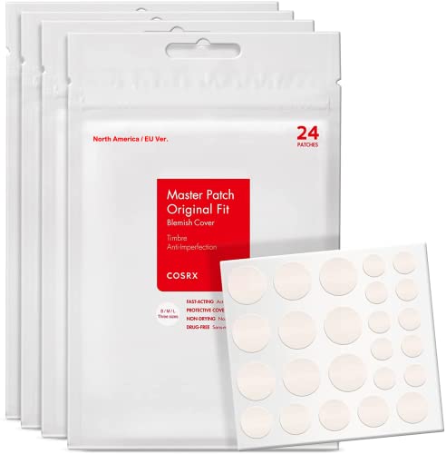 COSRX Acne Pimple Patch (96 Count) Absorbing Hydrocolloid Spot Treatment Fast Healing, Blemish Cover, Three Sizes