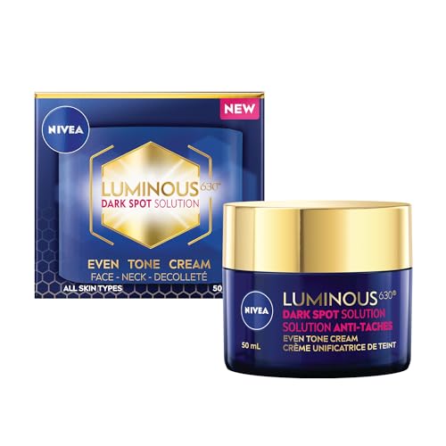 NIVEA LUMINOUS630 Dark Spot Solution Even Tone Face Cream for All Skin Types, Dark Spot Cream for Face Reduces Appearance of Dark Spots, Hyaluronic Acid Moisturizer, Dermatological Skin Care, 50mL