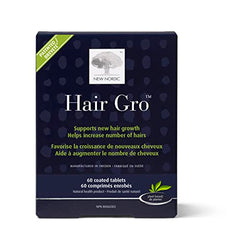 New Nordic Hair Gro | Hair Growth Tablets | Biotin & Palm Fruit Extract Tocotrienols for Natural Regrowth | Swedish Made | 60 Count (Pack of 1)