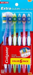 Colgate Extra Clean Toothbrush, Soft Toothbrush for Adults, 6 Count (Pack of 1)