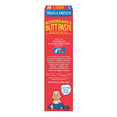 Boudreaux's Butt Paste Maximum Strength Diaper Rash Cream, Ointment for Baby, 4 oz Tube