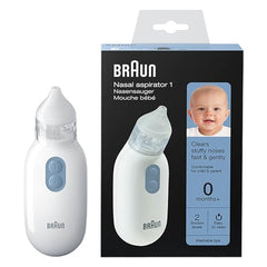 Braun Nasal aspirator 1 | Mucus Remover | Blocked Nose Relief | Electric Suction Power | Two Suction Levels | Newborn, Baby, and Child Friendly | Dishwasher Safe | BNA100EU