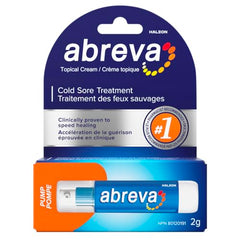 Abreva Cream Pump Cold Sore Treatment, Heals your cold sore in 4.1 days 1 , Contains docosanol to protect healthy cells against the virus, 2 g