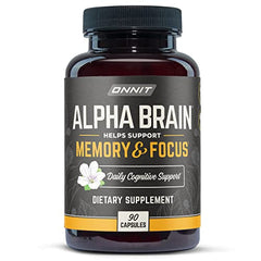 ONNIT Alpha Brain Premium Nootropic Brain Supplement, 90 Count, for Men & Women - Caffeine-Free Focus Capsules for Concentration, Brain Booster & Memory Support (1 Count (Pack of 90))